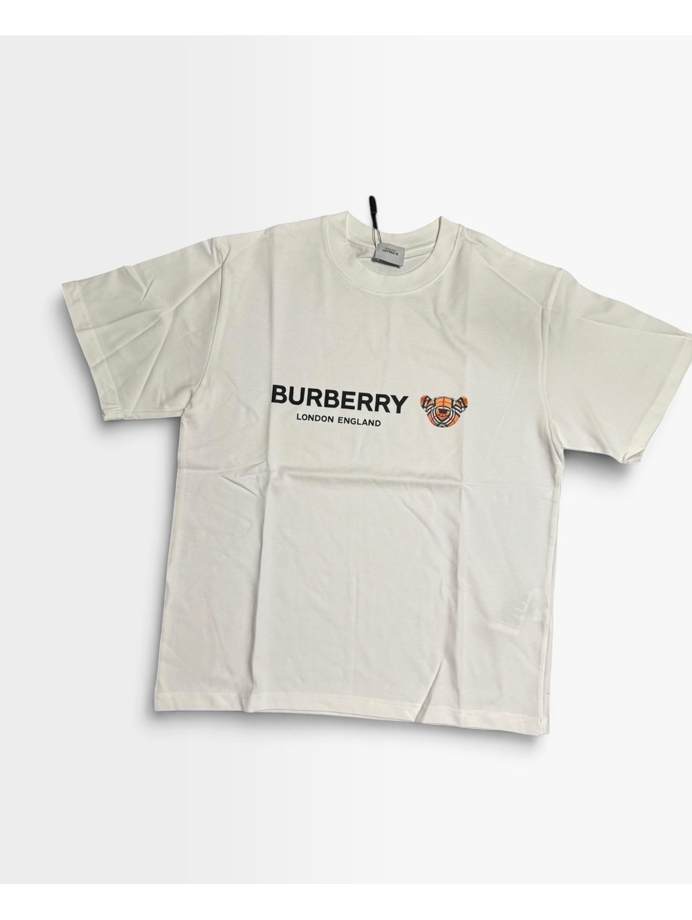 White Burberry London England T-shirt with bear graphic